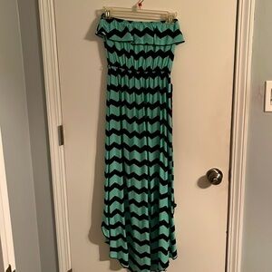 Hi-Lo strapless dress